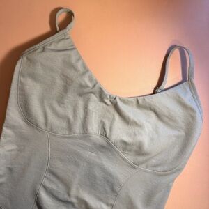 Colsie Target Ribbed Romper Bodysuit Gray Grey Fitted Lounge Athleisure Size M